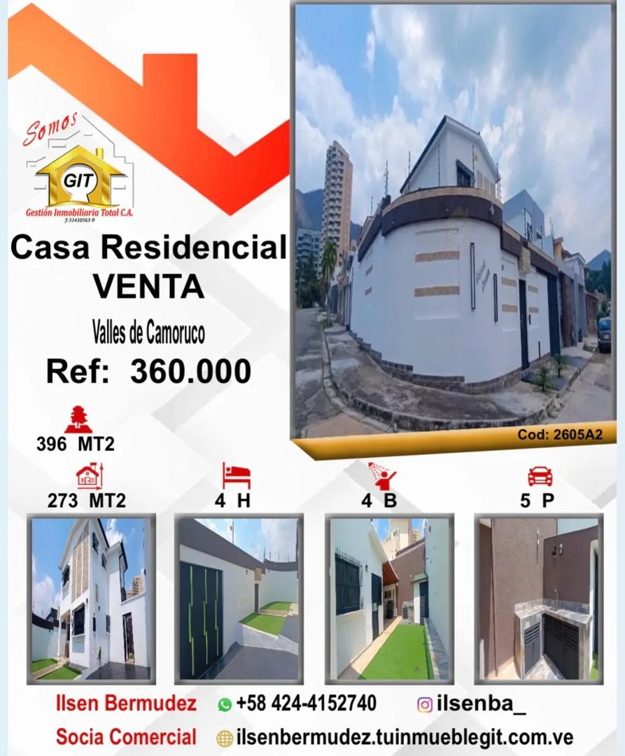Casa en Venta en Valles de Camuruco — 4 hab 396m² — USD 360,000