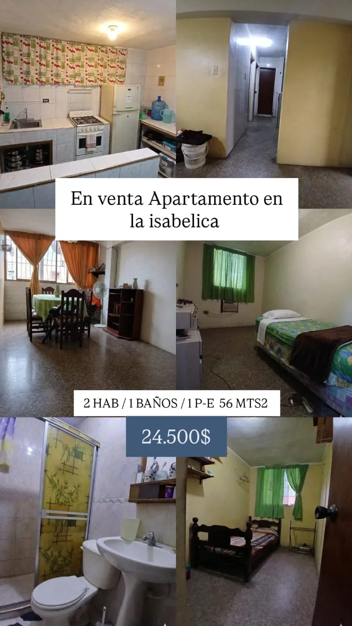 Apartamento en Venta en la Isabelica — 2 hab 56m² — USD 24,500