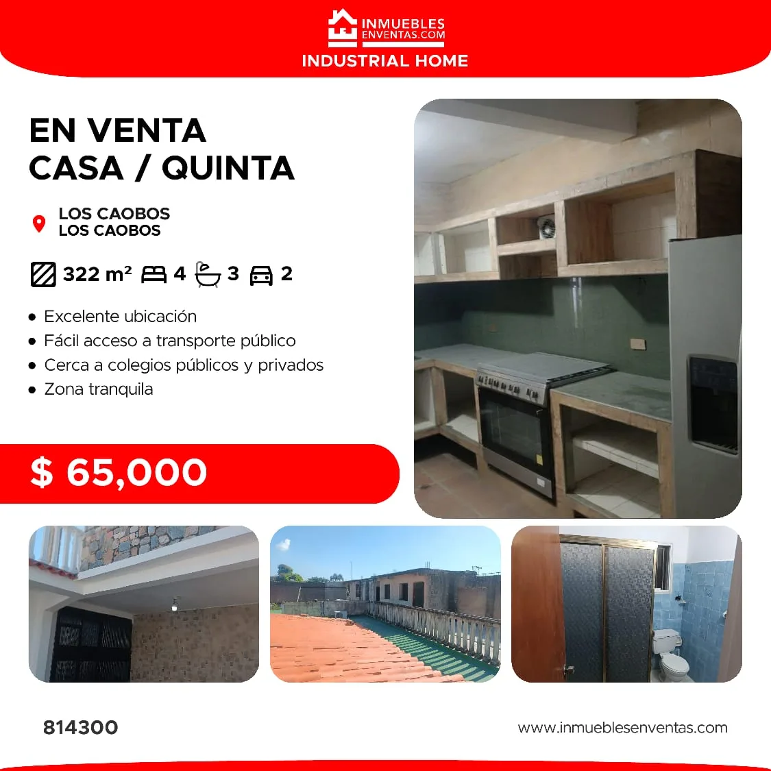 Casa en Venta en Urb los caobos, Valencia estado Carabobo — 6 hab 322m² — USD 65,000