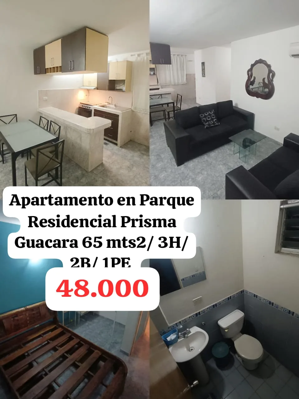 Apartamento en Venta en Parque Residencial Prisma Guacara — 3 hab 65m² — USD 48,000