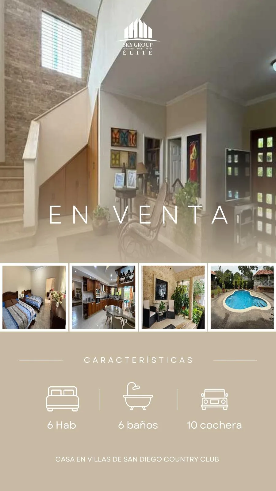 Casa en Venta en Villas de San Diego Country Club — 6 hab 425m² — USD 790,000