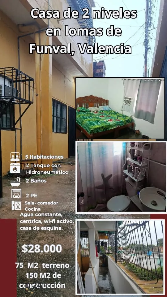 Casa en Venta en Lomas de Funval — 5 hab 150m² — USD 28,000