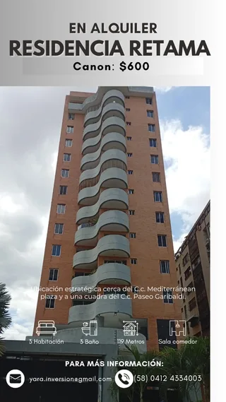 Apartamento en RESIDENCIA RETAMA, Urb. Sabana Larga, Parroquia San José. Prebo.