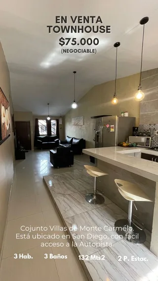 Townhouse en San Diego, Sector la Cumaca. Conjunto Villas de Monte Carmelo