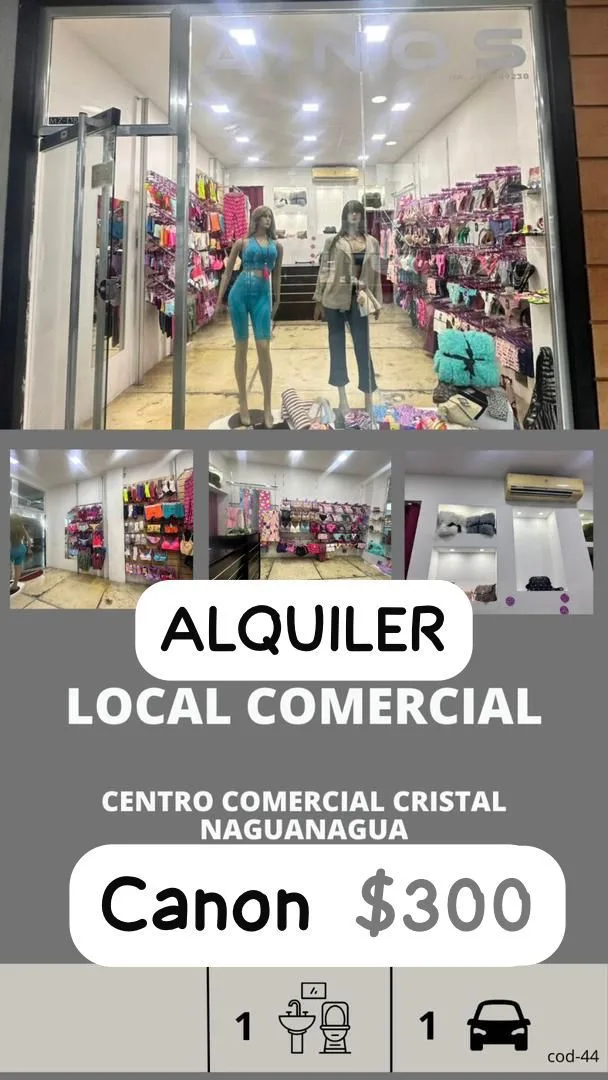 Local en Alquiler en Centro Comercial Cristal de Naguanagua 32m² — USD 300