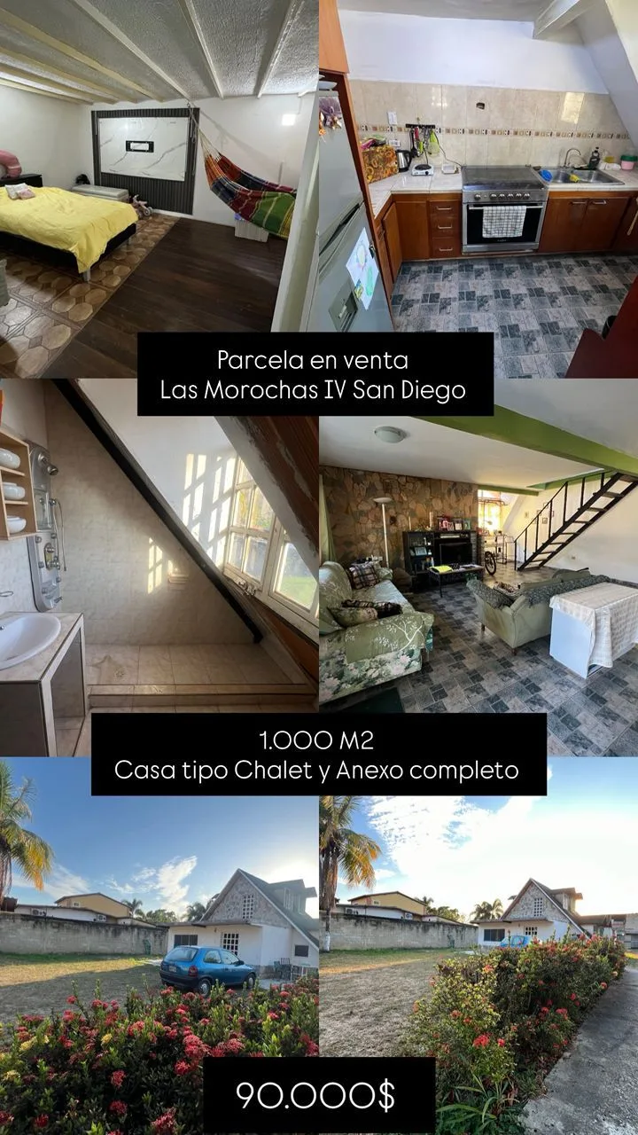 Terreno en Venta en Los Morochas IV San Diego — 3 hab 1000m² — USD 90,000