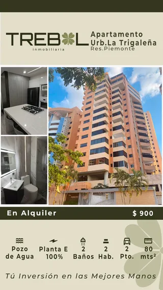 Apartamento en Urb. La Trigaleña, Res. Piemonte