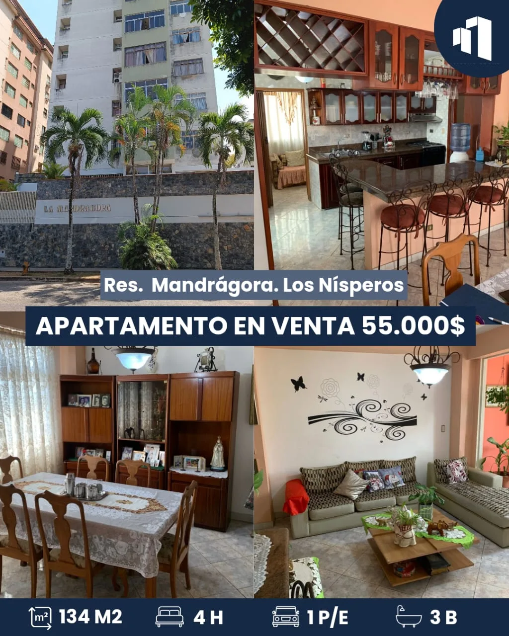 Apartamento en Venta en Los Nísperos — 4 hab 134m² — USD 55,000