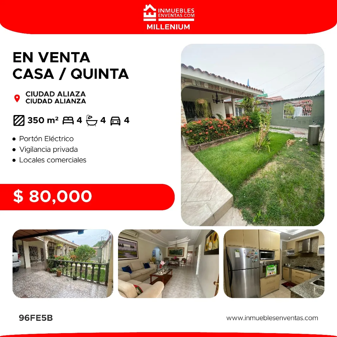 Casa en Venta en Ciudad Alianza — 4 hab 350m² — USD 80,000