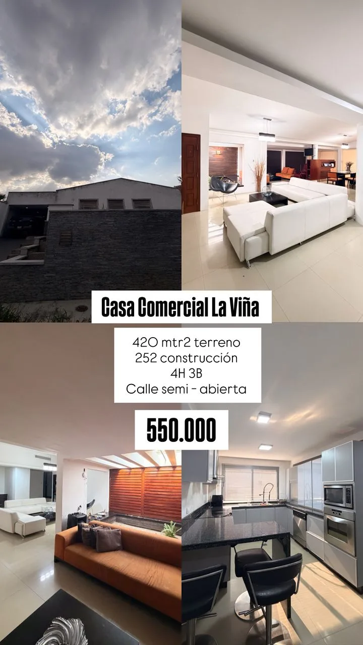 Casa en Venta en La Viña — 4 hab 252m² — USD 550,000