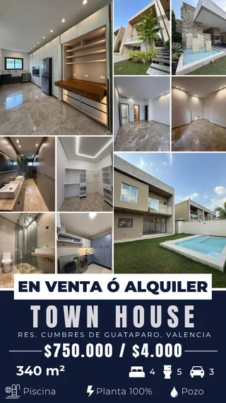 Townhouse en Cumbres de Guataparo, Valencia