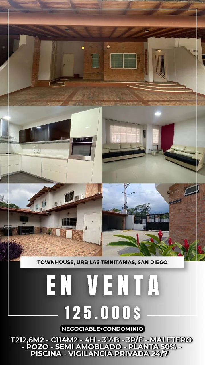 Townhouse en Venta en Urb. Las Trinitarias, San Diego — 5 hab 114m² — USD 125,000