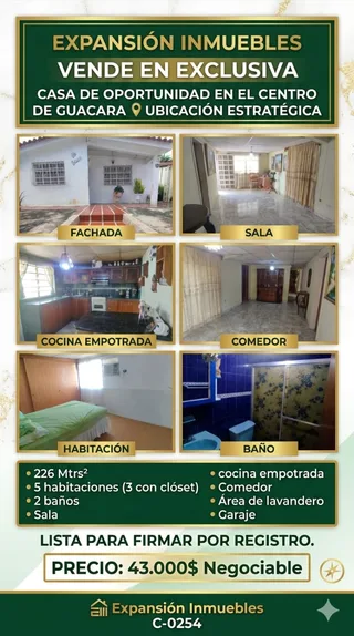 Casa en centro de Guacara