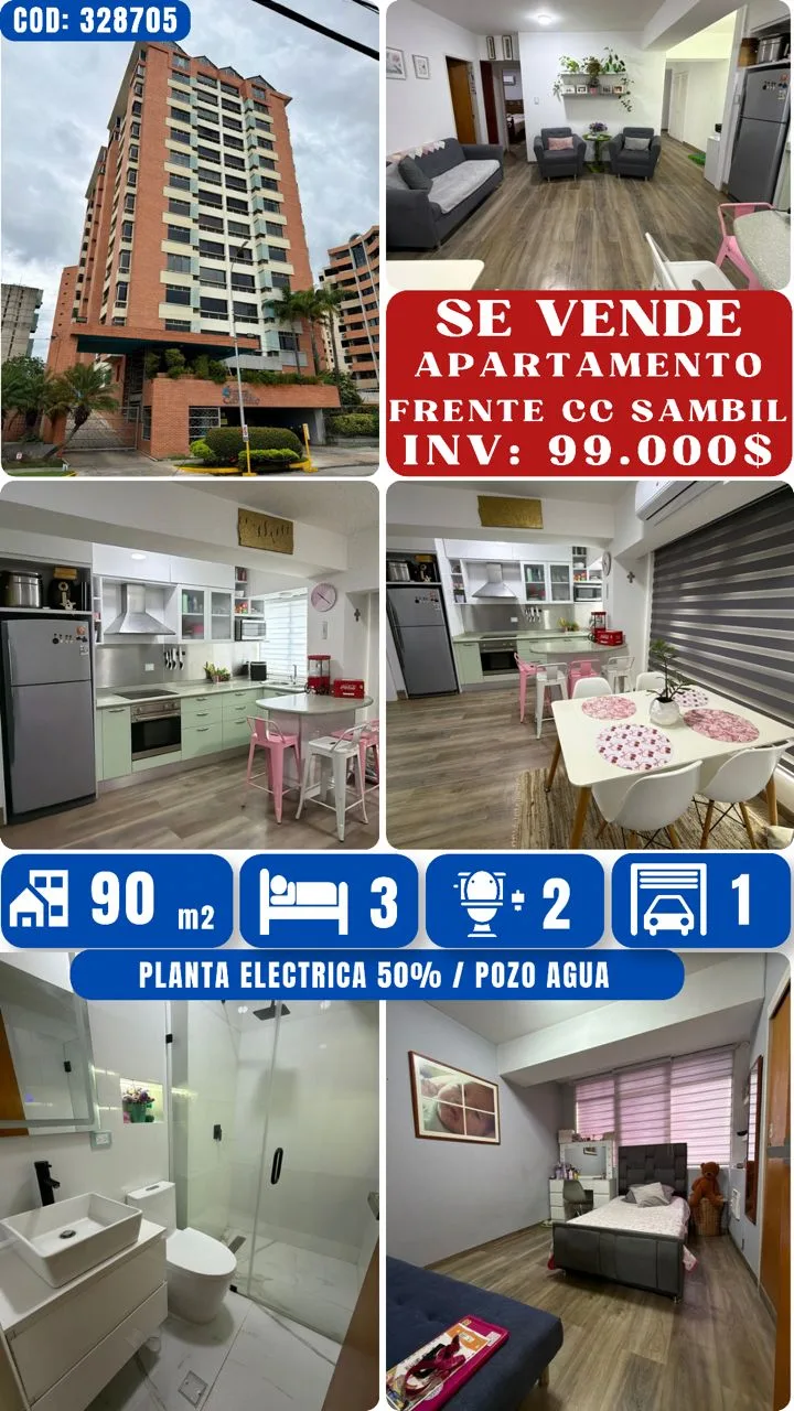Apartamento en Venta en Urb Jardín Mañongo Naguanagua, RES MONTE CARMELO — 3 hab 90m² — USD 99,000