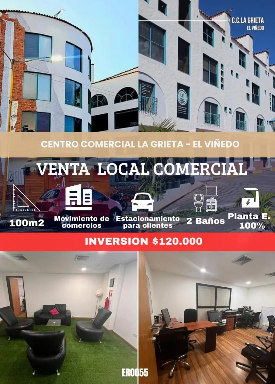 Local en Venta en El Viñedo, C.C. La Grieta 100m² — USD 120,000