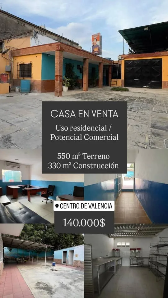 Casa en Venta en Casco Central de Valencia, Calle Anzoategui — 4 hab 330m² — USD 140,000