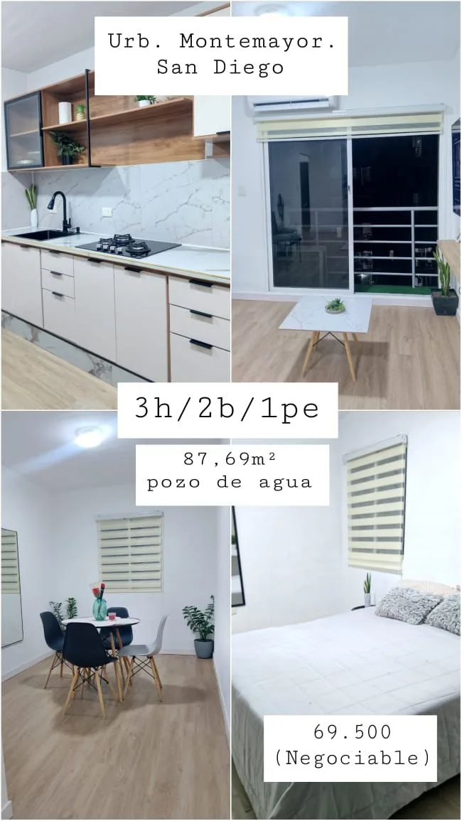 Apartamento en Venta en Urb. Montemayor, San Diego — 3 hab 87m² — USD 69,500