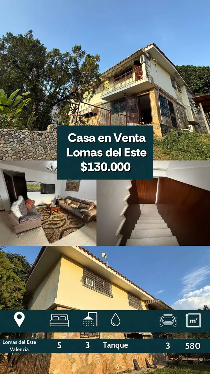 Casa en Venta en Urb. Lomas del Este - Valencia - Carabobo — 5 hab 580m² — USD 130,000