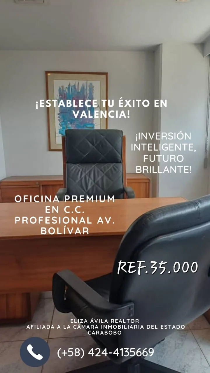 Oficina en Venta en C.C. Profesional Av. Bolívar, Valencia 56m² — USD 35,000