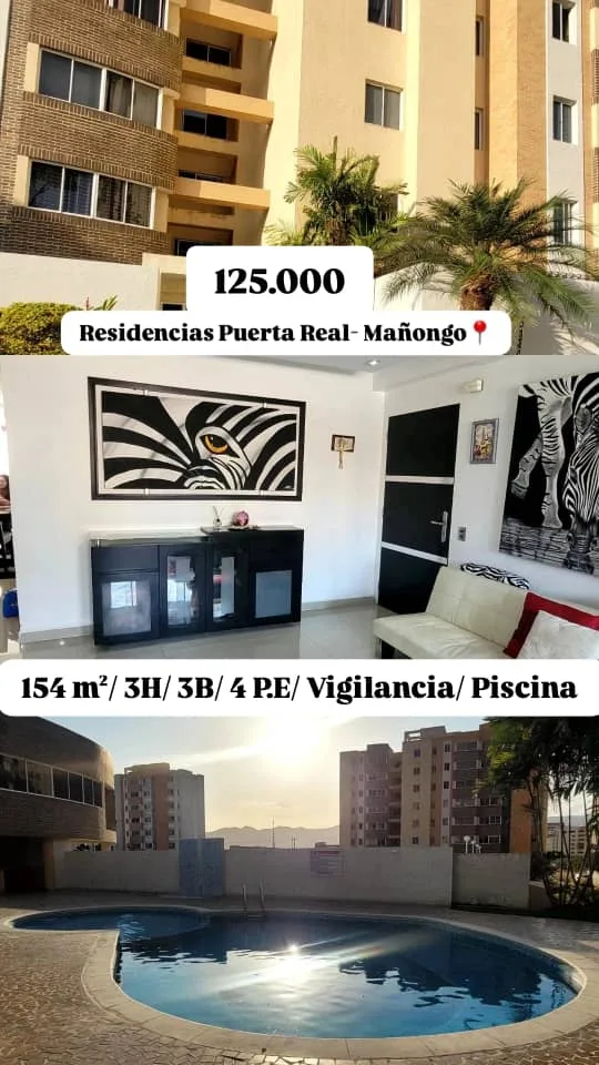Apartamento en Venta en Urb. Ciudad Jardín Mañongo — 3 hab 154m² — USD 125,000