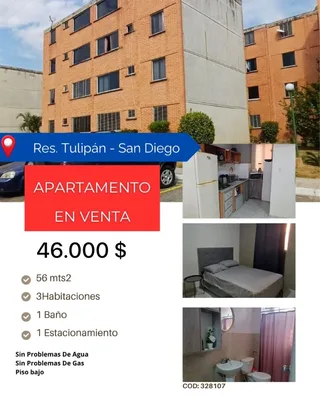 Apartamento en Res. Tulipan San Diego