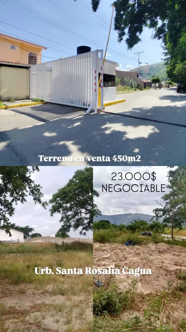 Terreno en Venta en Urb. Santa Rosalia Cagua 450m² — USD 23,000