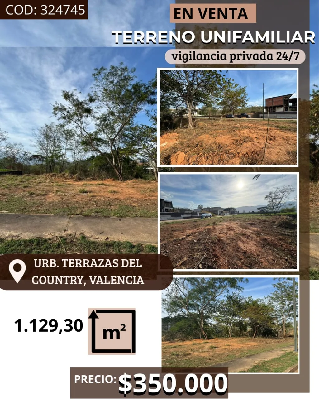 Terreno en Venta en Terrazas del country 1129m² — USD 350,000