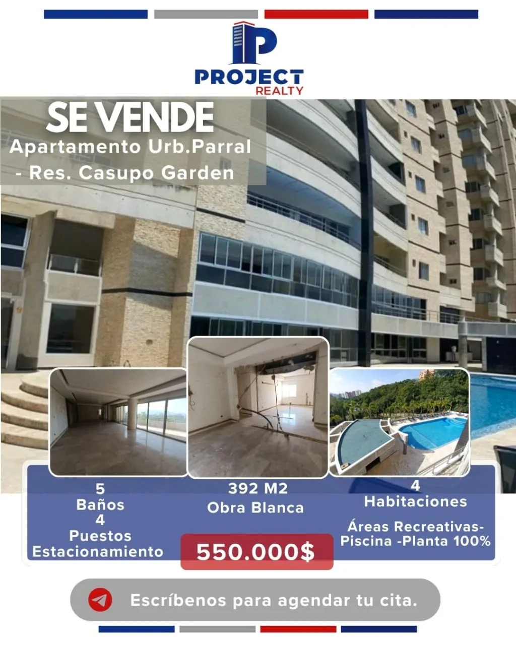 Apartamento en Venta en El Parral, Residencias Casupo Garden — 4 hab 392m² — USD 550,000