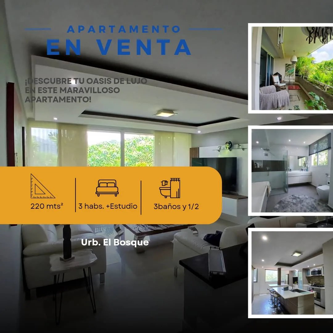 Apartamento en Venta en Urbanización El Bosque — 4 hab 220m² — USD 165,000