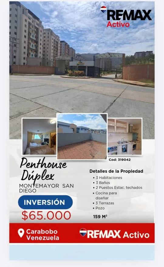 Penthouse en Venta en Residencias Montemayor — 4 hab 159m² — USD 65,000