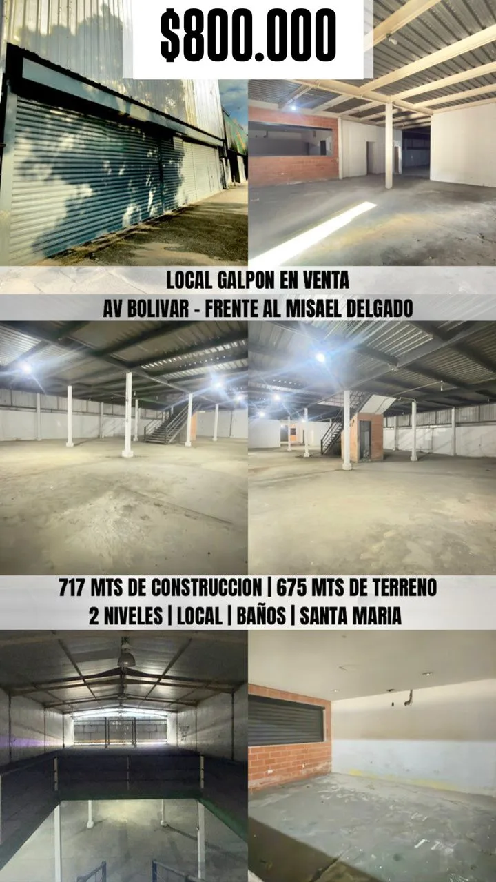 Local en Venta en Av Bolivar - frente al Misael Delgado — 1 hab 675m² — USD 800,000