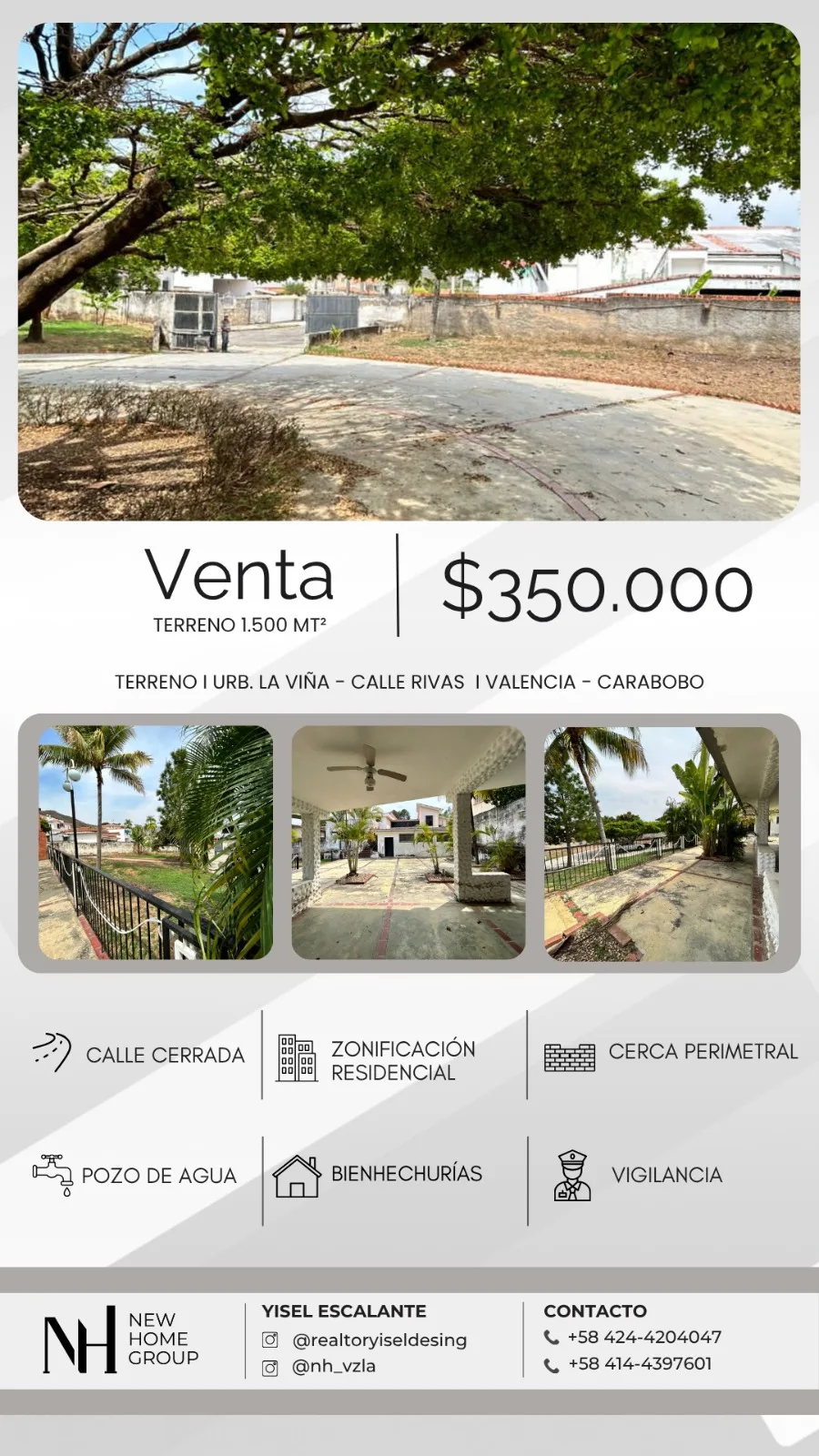 Terreno en Venta en Urb. La Viña - Calle Rivas, Valencia - Carabobo 1500m² — USD 350,000