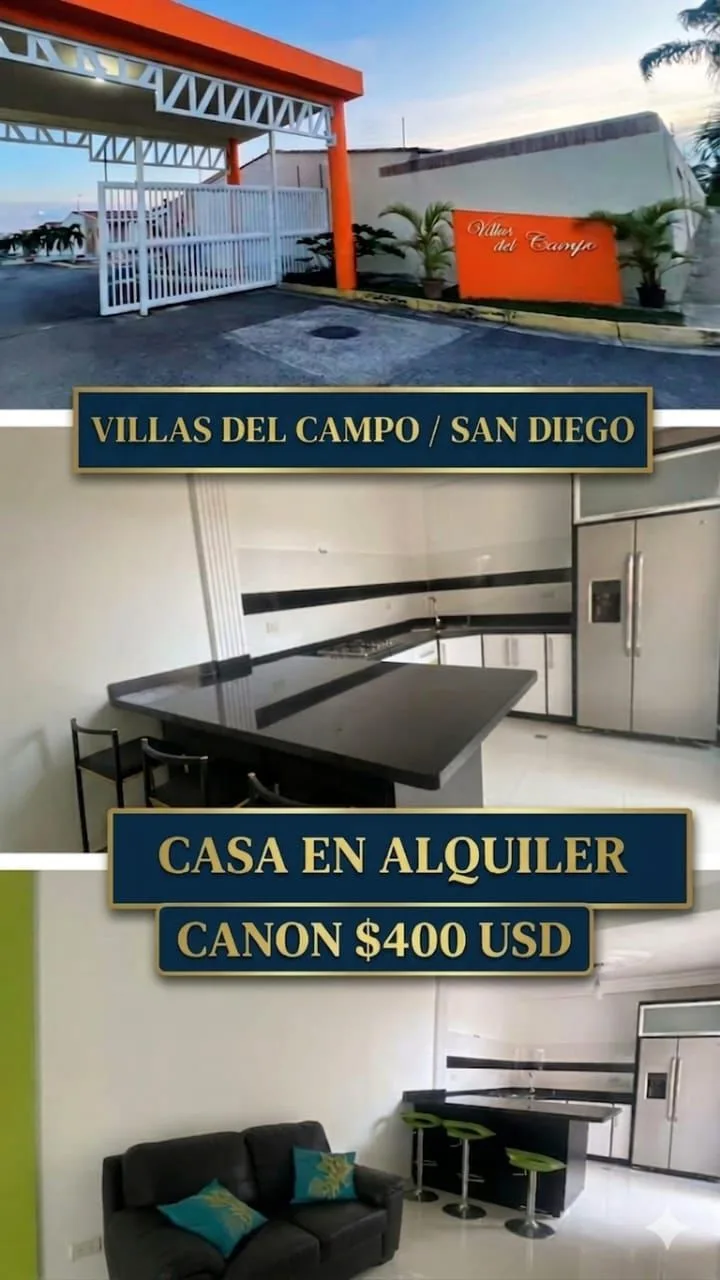 Casa en Alquiler en Villas del Campo, San Diego — 2 hab — USD 400