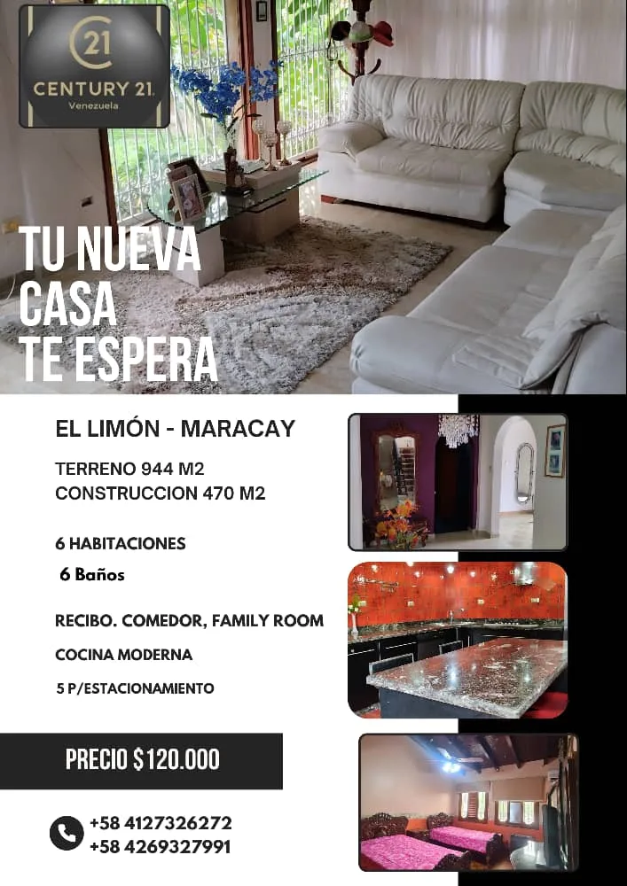 Casa en Venta en El Limón — 6 hab 470m² — USD 120,000