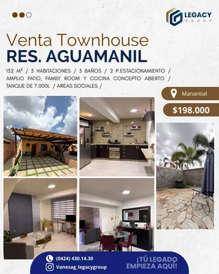 Townhouse en Res. Aguamanil, Naguanagua