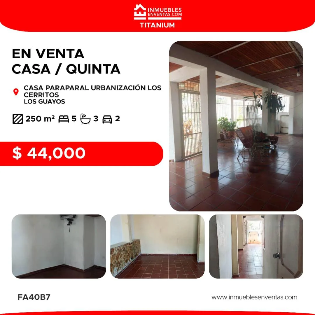Casa en Venta en Urbanización Los Cerritos — 5 hab 250m² — USD 44,000