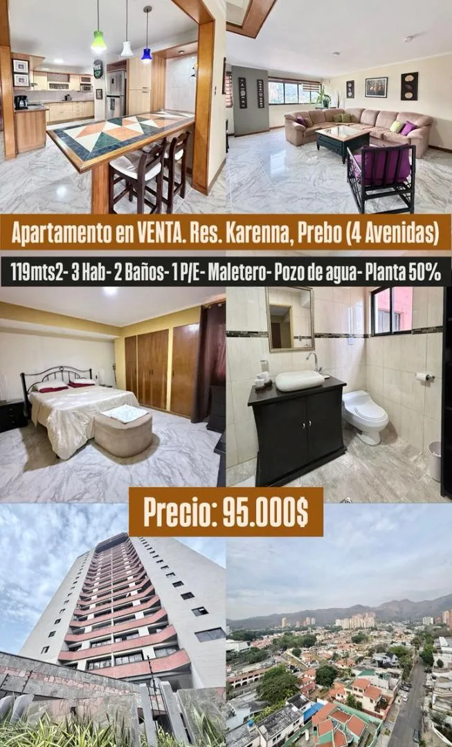 Apartamento en Venta en Res. Karenna, Prebo (4 Avenidas) — 3 hab 119m² — USD 95,000