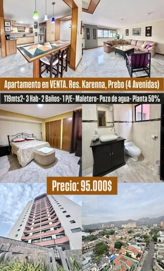 Apartamento en Res. Karenna, Prebo (4 Avenidas)