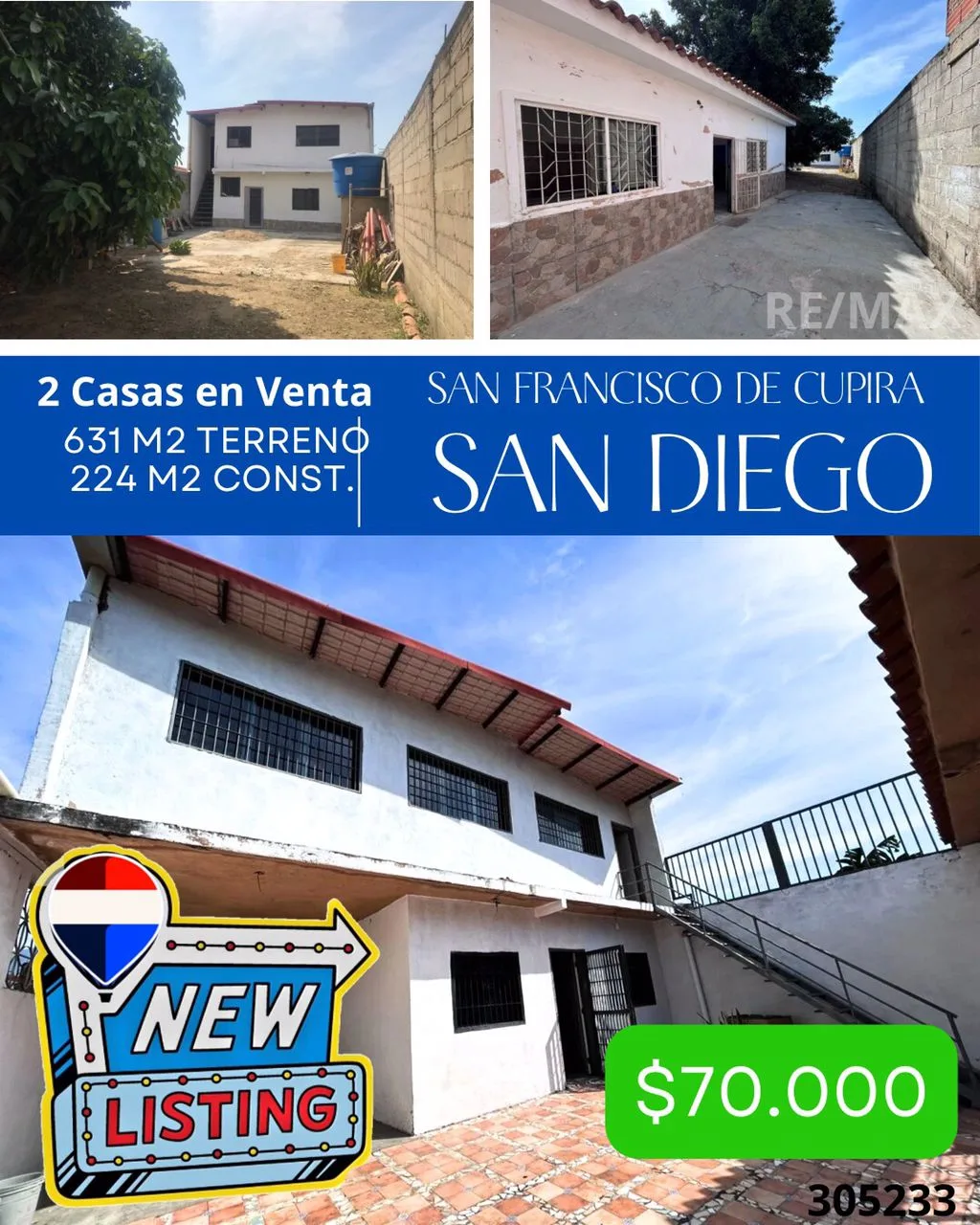 Casa en Venta en San Francisco de Cupira — 5 hab 631m² — USD 70,000