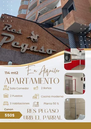 Apartamento en Urb El Parral, Res. Pegaso