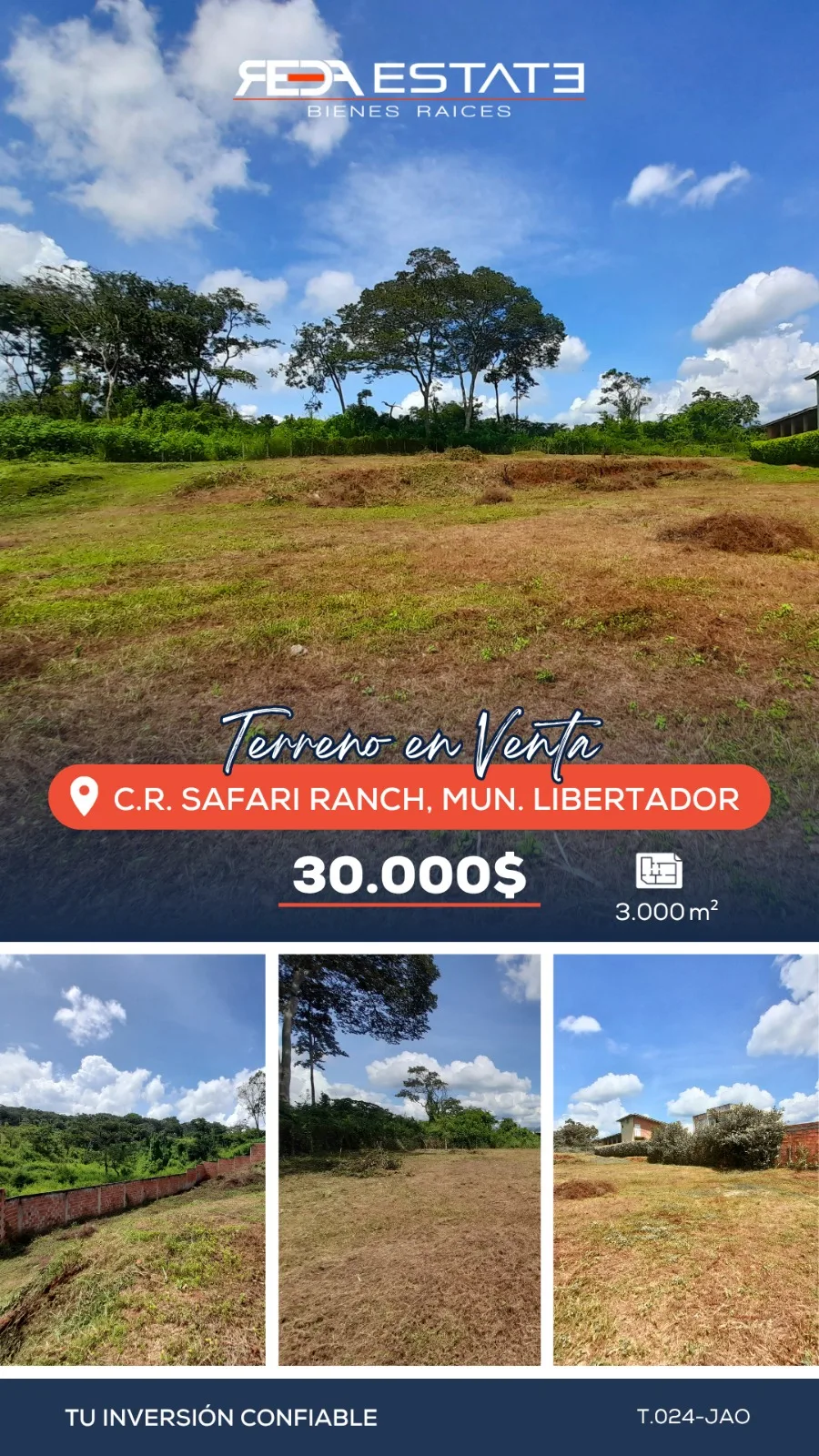 Terreno en Venta en Safari Ranch 3000m² — USD 30,000