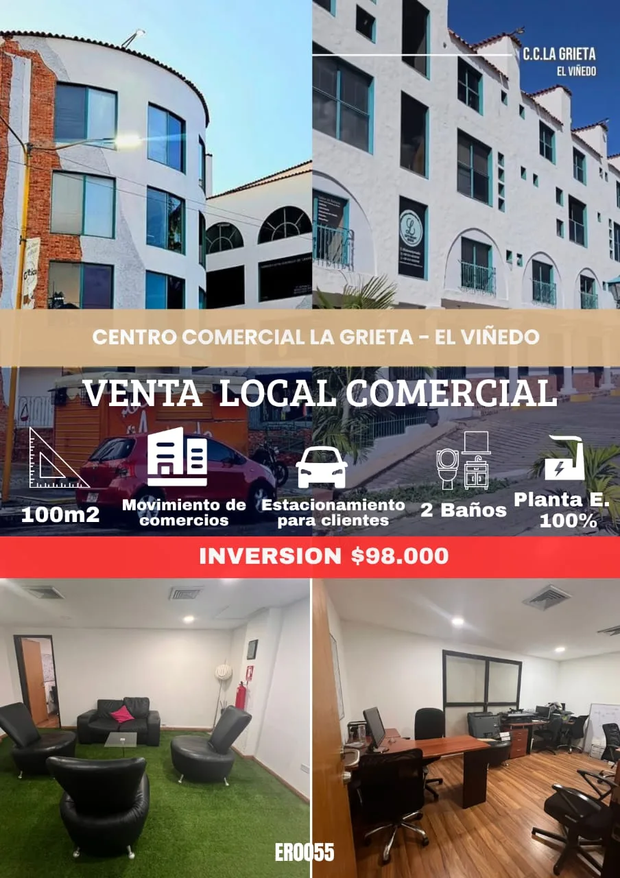 Local en Venta en C.C. La Grieta, El Viñedo 100m² — USD 98,000