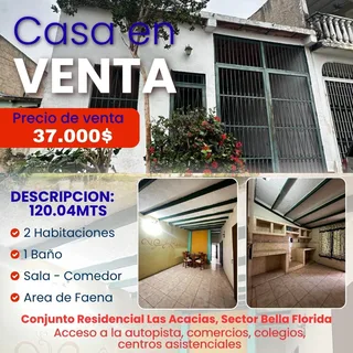 Casa en Conjunto Residencial Las Acacias, Sector Bella Florida, Valencia Edo Carabobo