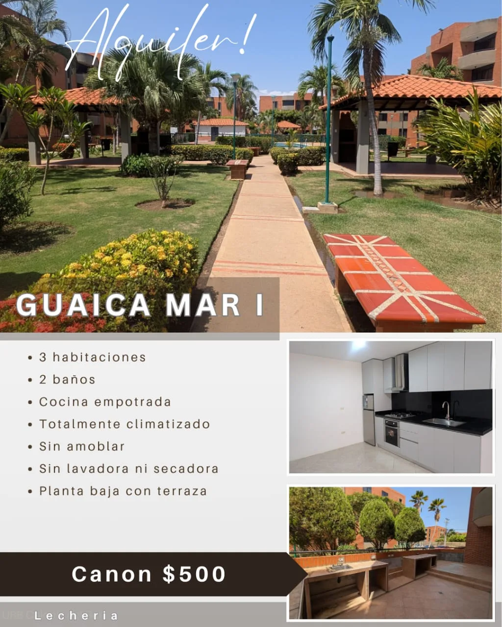 Apartamento en Alquiler en Guaica Mar I — 3 hab — USD 500
