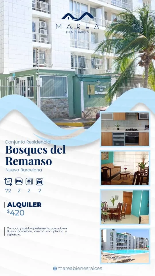 Apartamento en Alquiler en Bosques del Remanso — 2 hab — USD 420