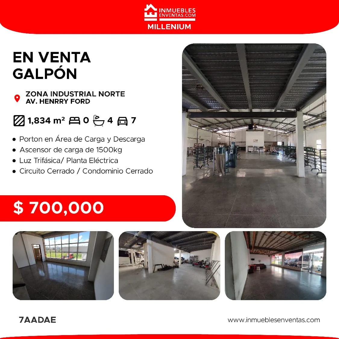 Local en Venta en Zona industrial Norte, C.C. Industrial Henry Ford, Diagonal a la Alcaldía de Valencia 1834m² — USD 700,000