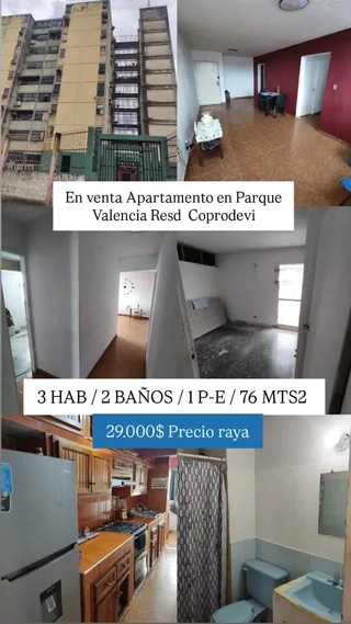 Apartamento en urb Parque valencia Resd Coprodevi