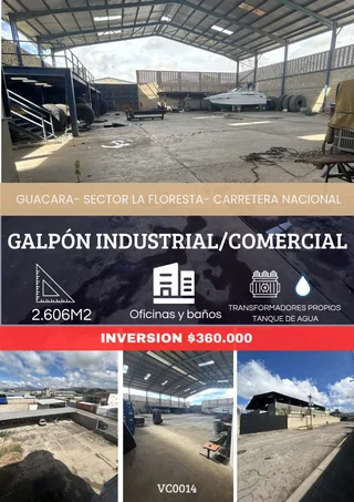 Galpón en Guacara - Sector la Floresta - carretera nacional Guacara Valencia