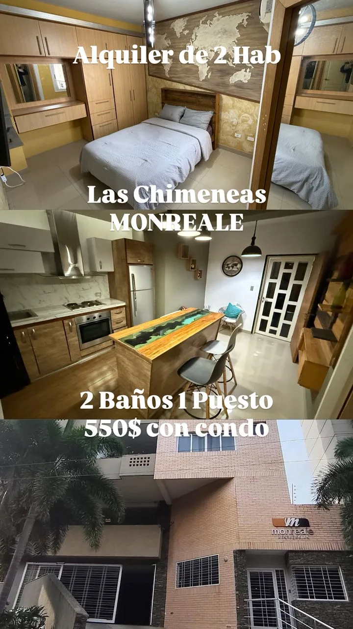 Apartamento en Alquiler en Urbanización Las Chimeneas — 2 hab 60m² — USD 550