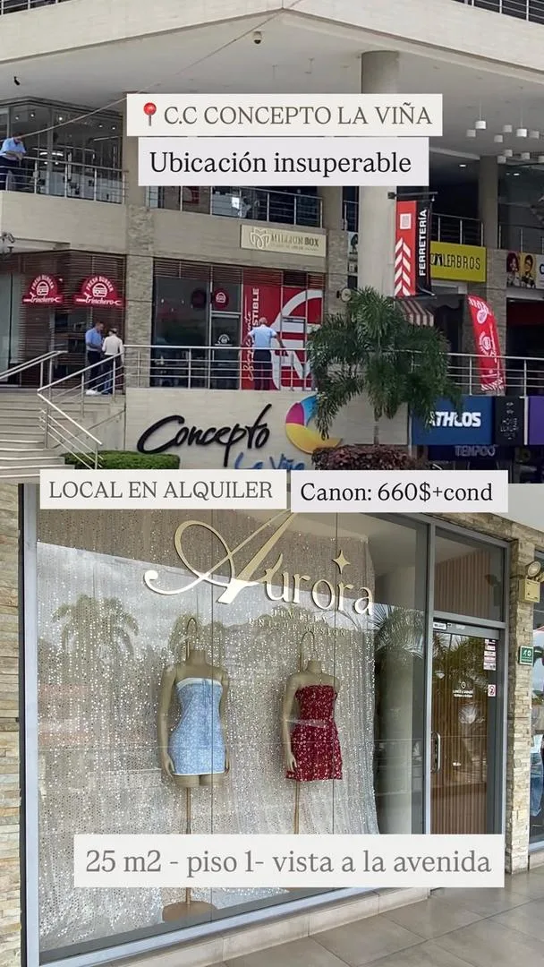 Local en Alquiler en C.C. concepto la viña 25m² — USD 660